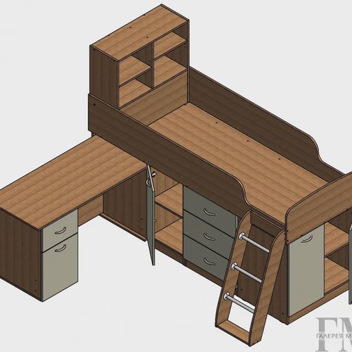 Кровать-чердак «Дюймовочка-1»